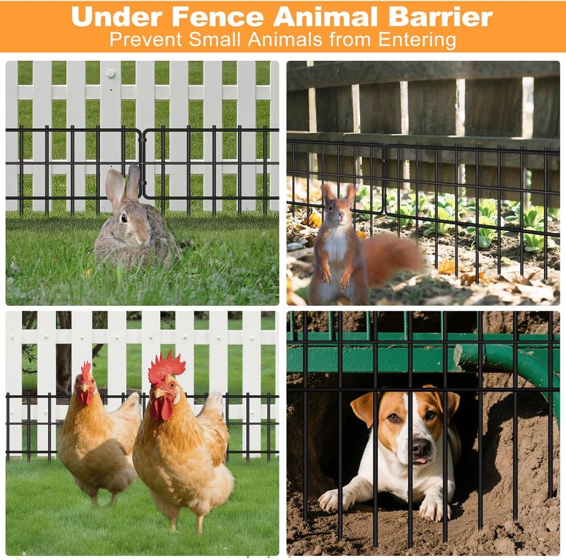 KYATE Garden Fence Animal Barrier, 14 Panels No Dig Fence 20ft(L) x13in(H), Rustproof Metal Defense Border, Dogs Rabbits Blocker Fence for Outdoor Yard & Patio - Image 5